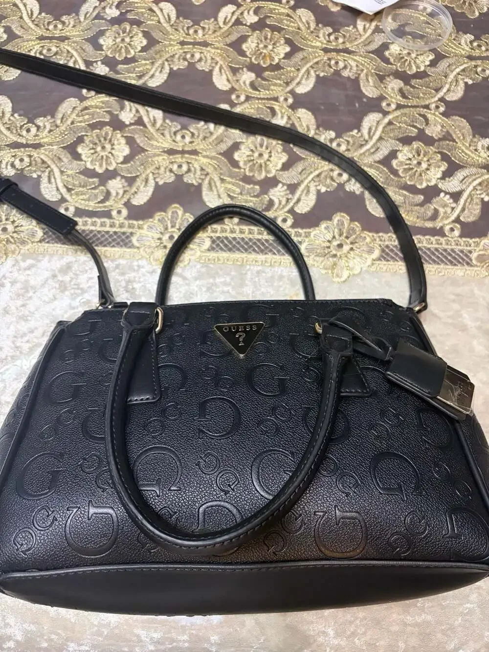 Guess Black Grimball Satchel Handbag